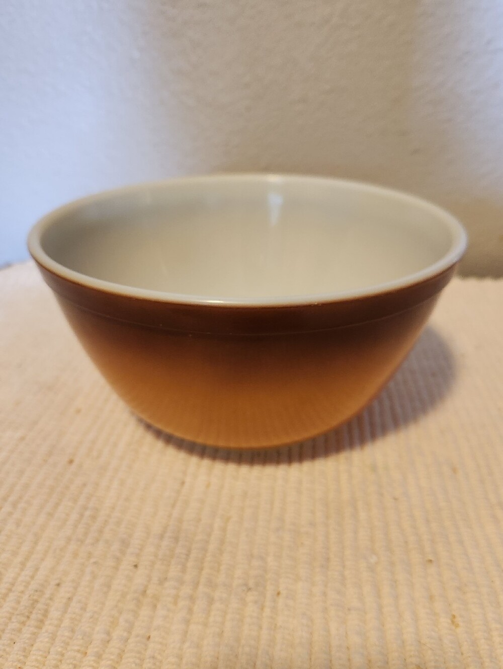 Pyrex Brown and White Mixing Bowl